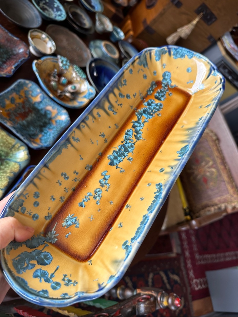 Edgecomb Potters ceramic crystalline handmade signed pottery Bohemian home decor